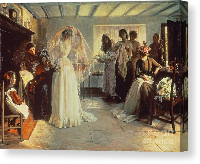 Wedding Canvas Print featuring the painting The Wedding Morning by John Henry Frederick Bacon