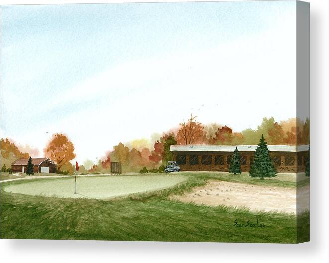 Golf Canvas Print featuring the painting Tom's Golf Course by Sean Seal