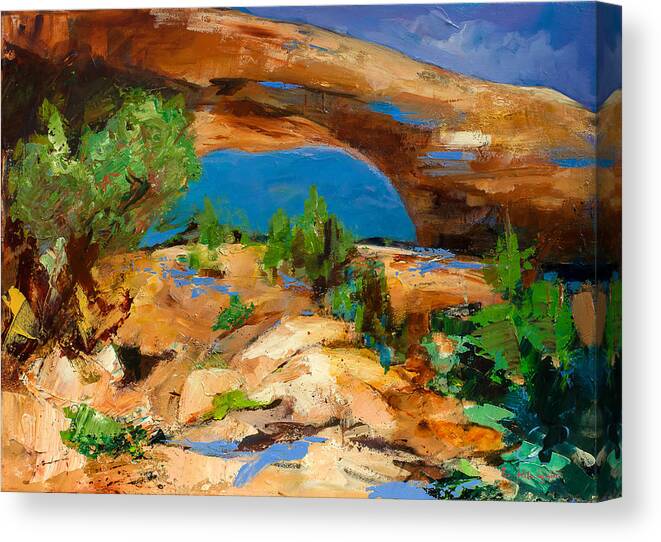 Wilson Canvas Print featuring the painting Toward the Arch by Elise Palmigiani