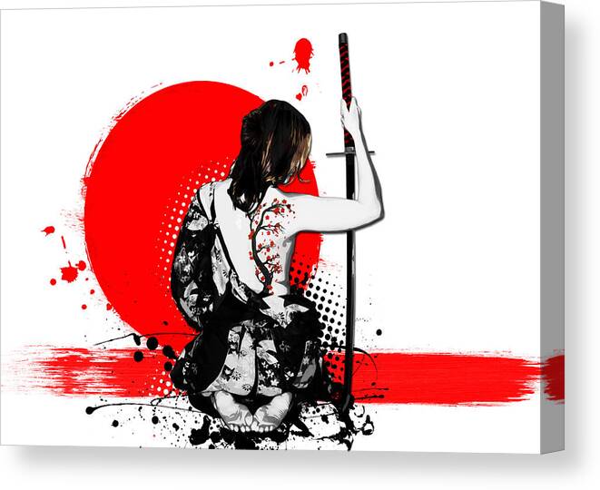 Samurai Canvas Print featuring the digital art Female Samurai by Nicklas Gustafsson