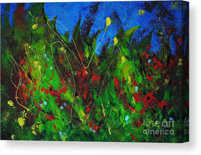 Abstract Canvas Print featuring the painting Tropical garden by Chani Demuijlder
