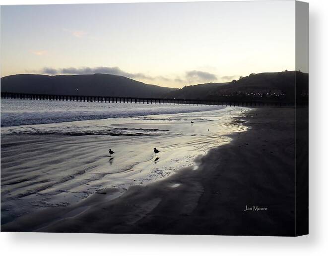 Coastlines Canvas Print featuring the photograph Twilight at Avila Beach California by Jan Moore
