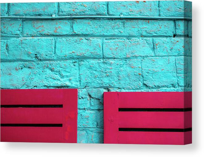 Minimalism Canvas Print featuring the photograph Two Pink Chairs by Prakash Ghai