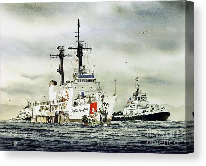 Uscg Boutwell Canvas Print featuring the painting United States Coast Guard BOUTWELL by James Williamson