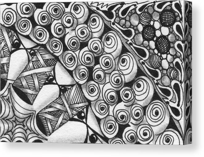 Zentangle Canvas Print featuring the drawing Untitled by Jan Steinle