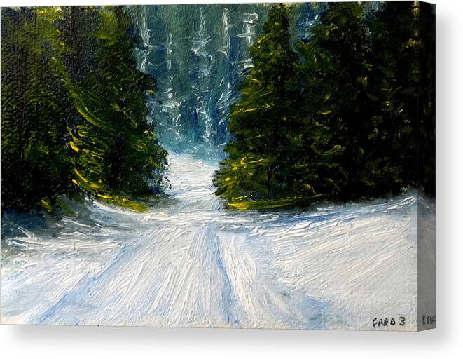 Winter Canvas Print featuring the painting Up Country Snow by Fred Wilson