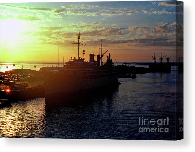 Sunrise Canvas Print featuring the photograph US Naval Station Mayport by Thomas R Fletcher