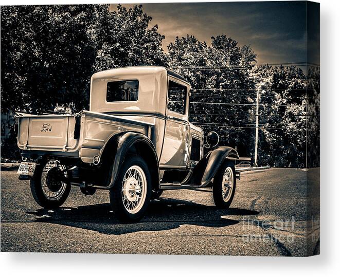 Antique Truck Canvas Print featuring the photograph Vintage Ford Truck 2 by Pamela Taylor