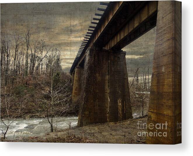 Photoshop Canvas Print featuring the photograph Vintage Railroad Trestle by Melissa Messick