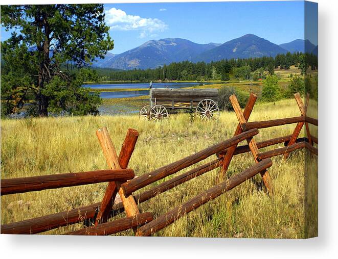 Landscape Canvas Print featuring the photograph Wagon West by Marty Koch