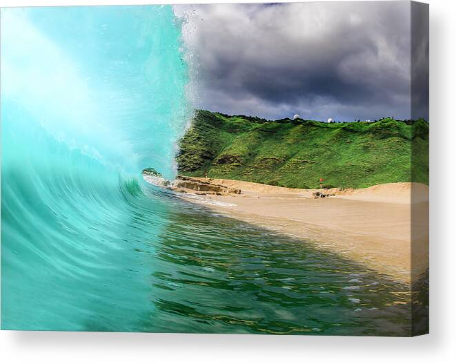 Wave Canvas Print featuring the photograph Wall Of Blue by Micah Roemmling