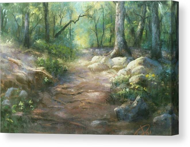 Landscape Canvas Print featuring the pastel Warwick Woods by Bill Puglisi