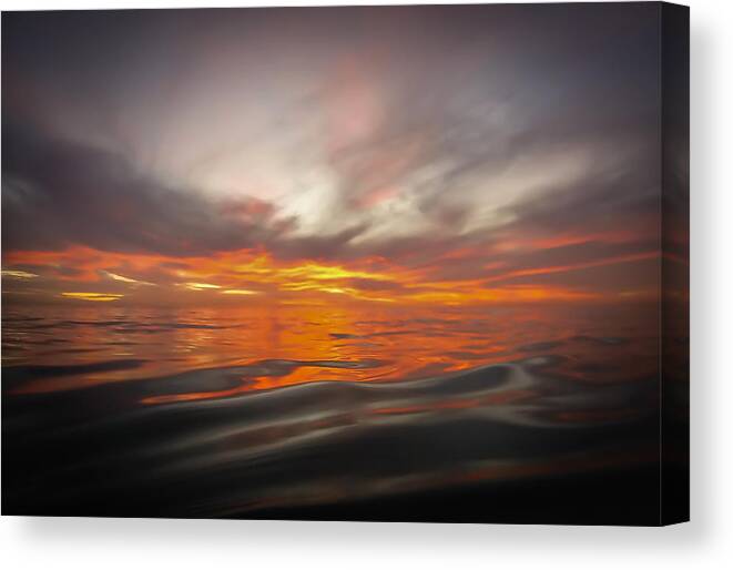 Water Sunset Canvas Print featuring the photograph Water Sunset by Richard Cheski