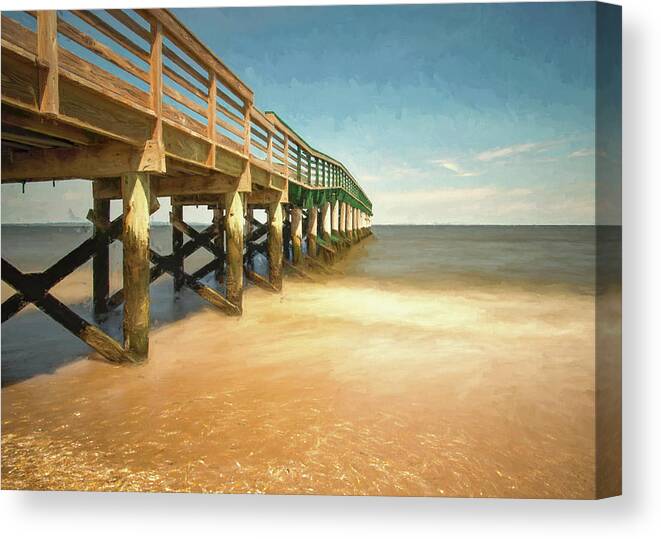 Waterfront Canvas Print featuring the photograph Waterfront Park Pier 1 by Gary Slawsky