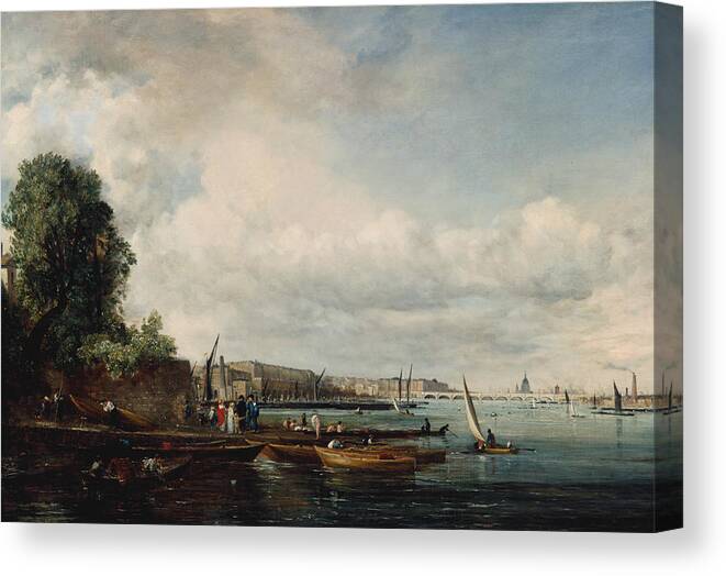 English Romantic Painters Canvas Print featuring the painting Waterloo Bridge by John Constable