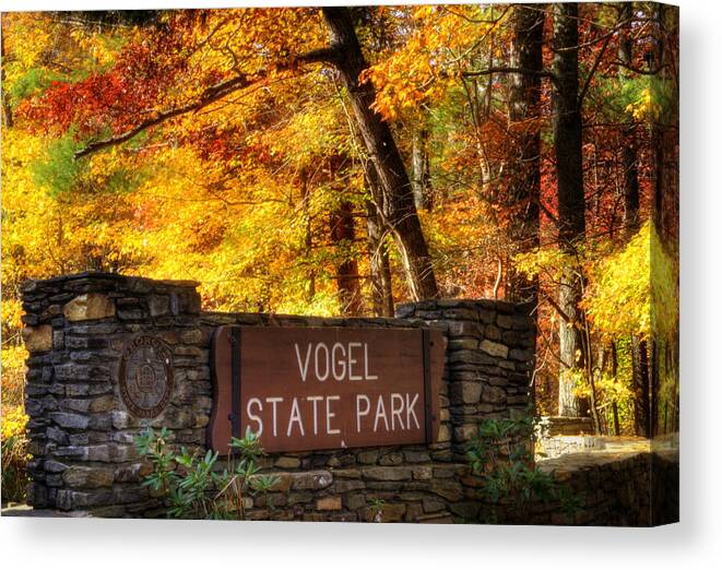 Vogel State Park Canvas Print featuring the photograph Welcome To Vogel State Park by Greg and Chrystal Mimbs