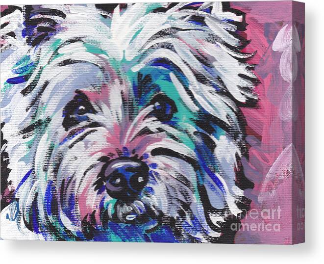 West Highland Terrier Canvas Print featuring the painting West of the Wall by Lea S