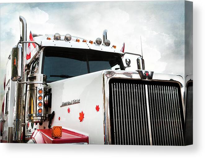 Trucks Canvas Print featuring the photograph Western Star Out Of Canada by Theresa Tahara