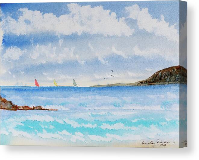 Afternoon Canvas Print featuring the painting Where there's a Wind, there's a Race by Dorothy Darden