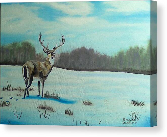 Whitetail Canvas Print featuring the painting Whitetail Buck by Brenda Bonfield