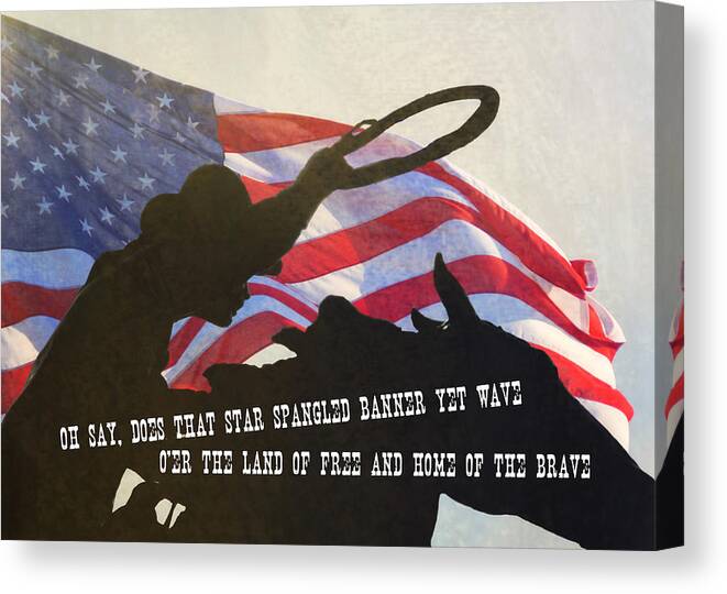 Allegiance Canvas Print featuring the photograph WILD WEST quote by JAMART Photography