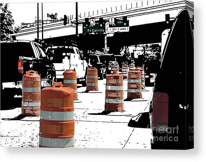 Traffic Canvas Print featuring the photograph Will it never end? by Deb Nakano