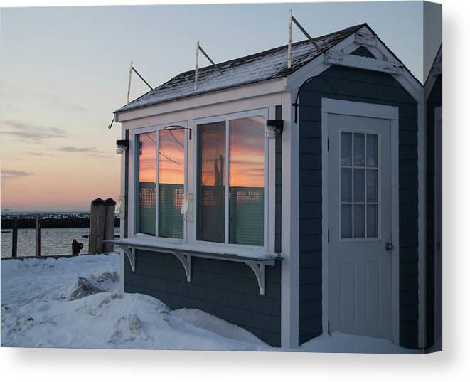 Provincetown Canvas Print featuring the photograph Winter in a Summer Town by Ellen Koplow