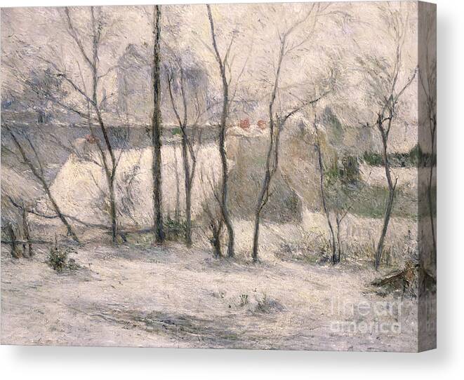 Trees Canvas Print featuring the painting Winter Landscape by Paul Gauguin