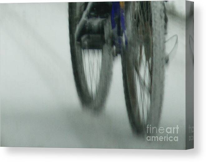 Bicycle Canvas Print featuring the photograph Winter Ride by Linda Shafer