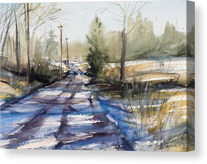 Upstate Canvas Print featuring the painting Winter Shadows by Judith Levins