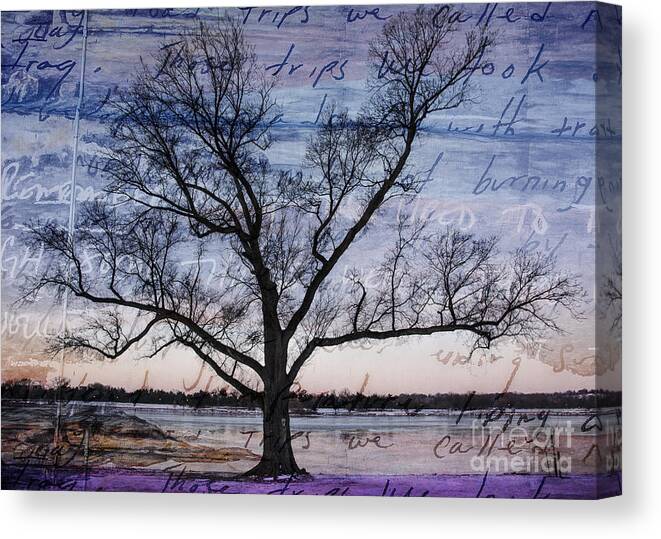 Written Canvas Print featuring the mixed media Written on the Wind by Terry Rowe
