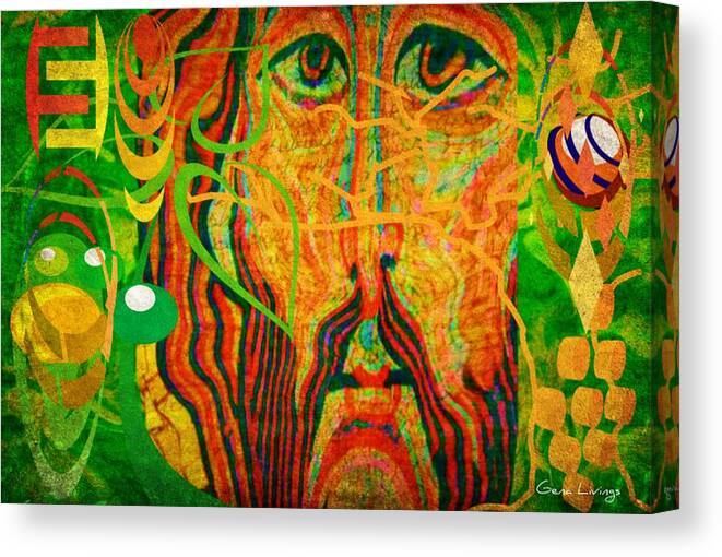  Jesus Canvas Print featuring the mixed media Yeshua The Light by Gena Livings