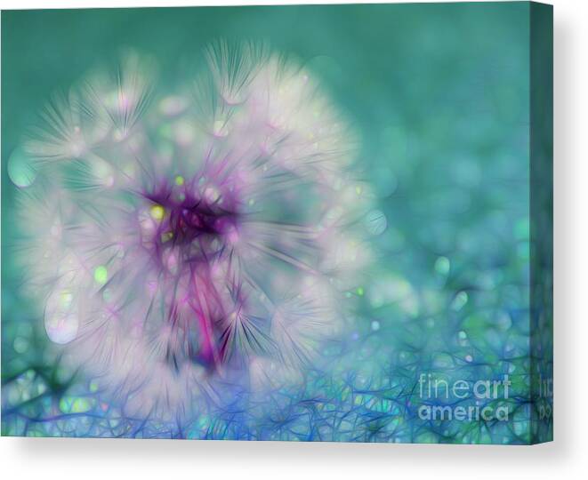 Dandelion Canvas Print featuring the digital art Your Wish Will Come True by Krissy Katsimbras