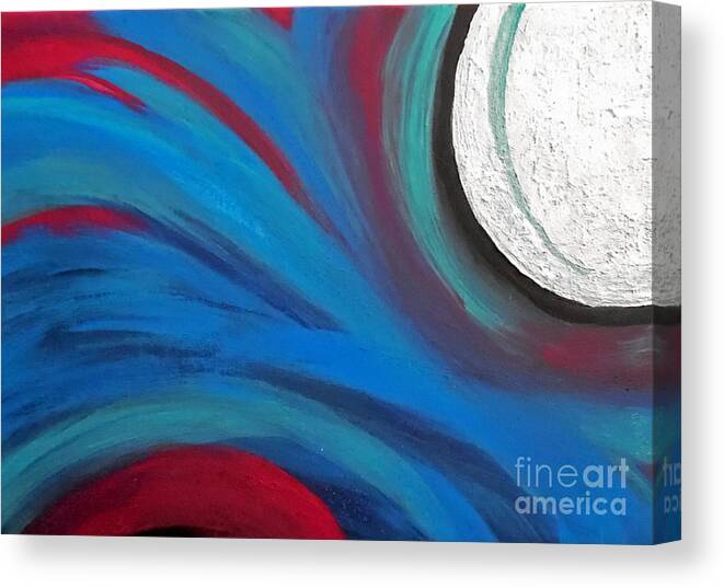 Full Moon Sky Canvas Print featuring the painting Zealous Glow by Jilian Cramb - AMothersFineArt