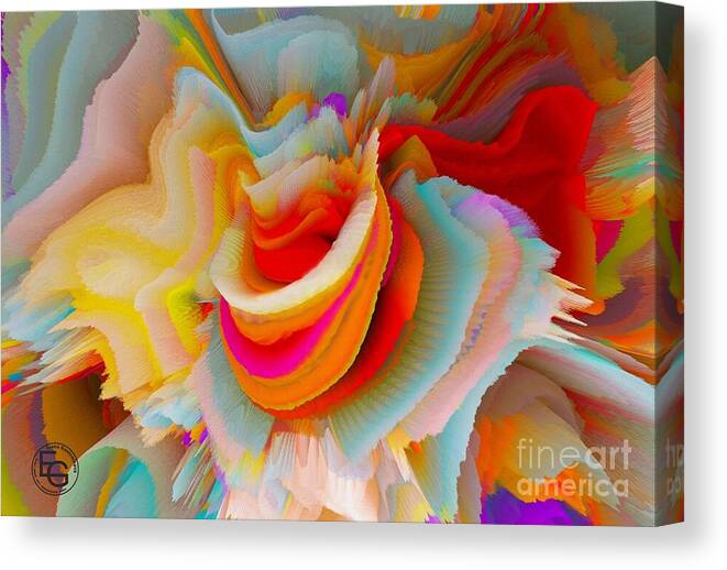 Rainbow Pride Flag Canvas Print featuring the photograph A Flower In Rainbow Colors Or A Rainbow In The Shape Of A Flower 12 #2 by Elena Gantchikova