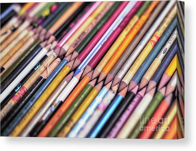 Pencil Canvas Print featuring the photograph Antique Colouring Pencils #1 by Ktsdesign/science Photo Library