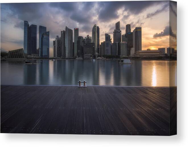Singapore Canvas Print featuring the photograph City Dock #1 by Richard Vandewalle