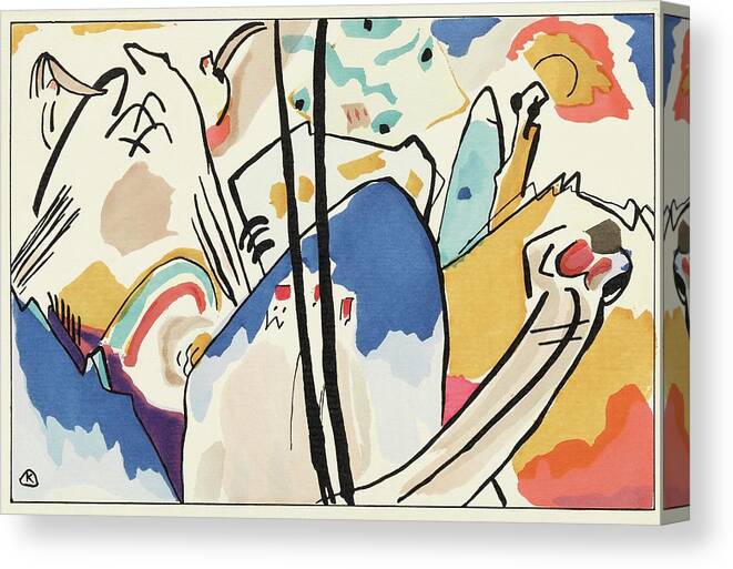 Abstract Art Canvas Print featuring the painting Der Blaue Reiter by Wassily Kandinsky