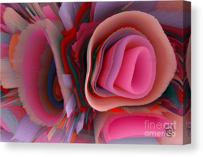 Bright Colors Canvas Print featuring the mixed media Flowers Of My Dreams 20 #1 by Elena Gantchikova