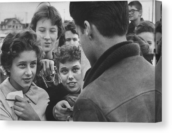 Teenage Girls Canvas Print featuring the photograph Ricky Nelson #1 by Ralph Crane