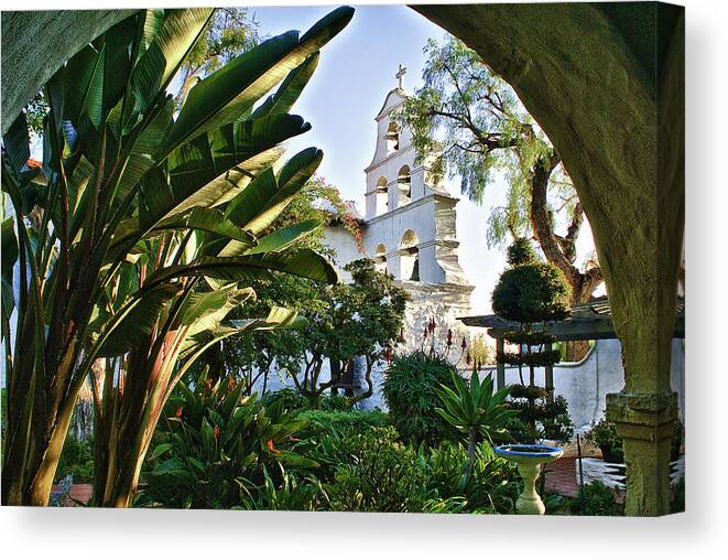 Church Canvas Print featuring the photograph San Diego Mission #1 by Donald Pash