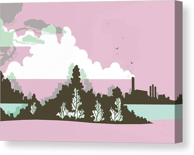 Campy Canvas Print featuring the drawing Surreal Landscape #1 by CSA Images