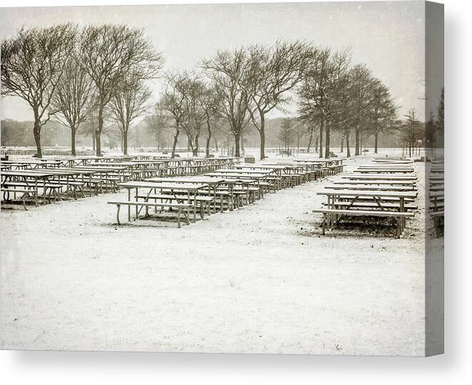 Snow Canvas Print featuring the photograph Waiting For Spring by Cathy Kovarik