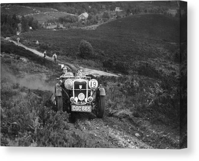 Singer Canvas Print featuring the photograph 1936 Singer 1.5 Litre Le Mans, Late by Heritage Images