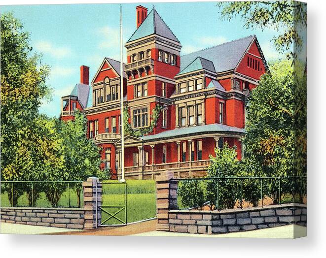 Architecture Canvas Print featuring the drawing Large House #2 by CSA Images
