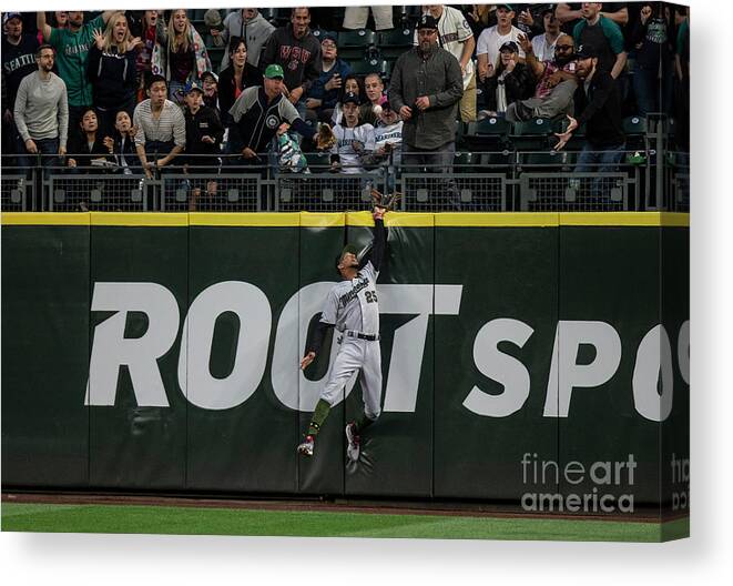 People Canvas Print featuring the photograph Minnesota Twins V Seattle Mariners by Stephen Brashear