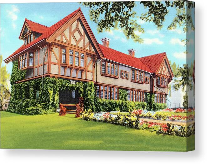 Architecture Canvas Print featuring the drawing Tudor House #2 by CSA Images
