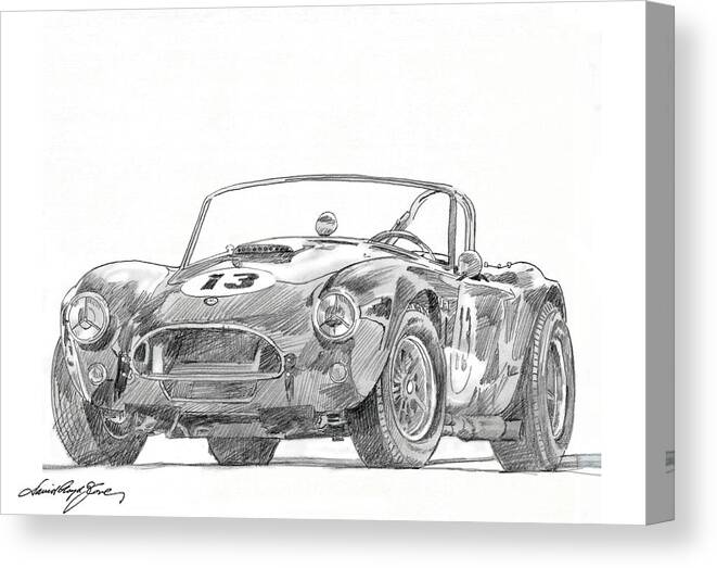Cobra Canvas Print featuring the drawing 289 Cobra Competition by David Lloyd Glover