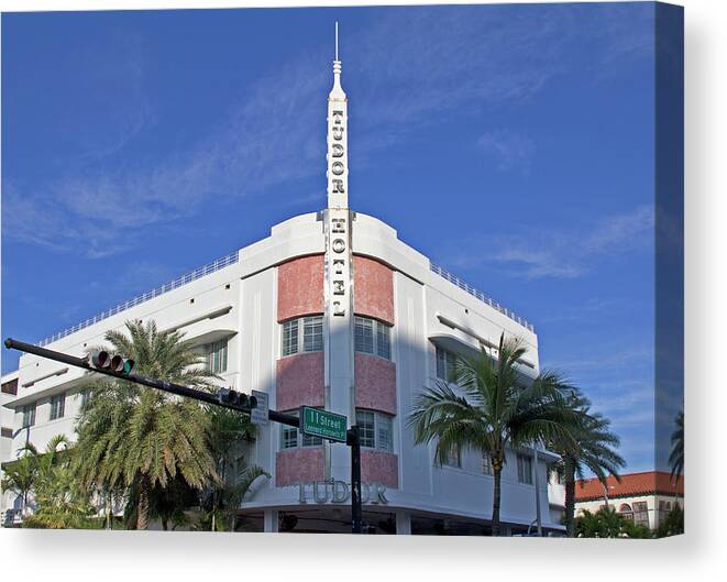 Art Deco Canvas Print featuring the photograph Art Deco - South Beach - Miami Beach #1 by Richard Krebs