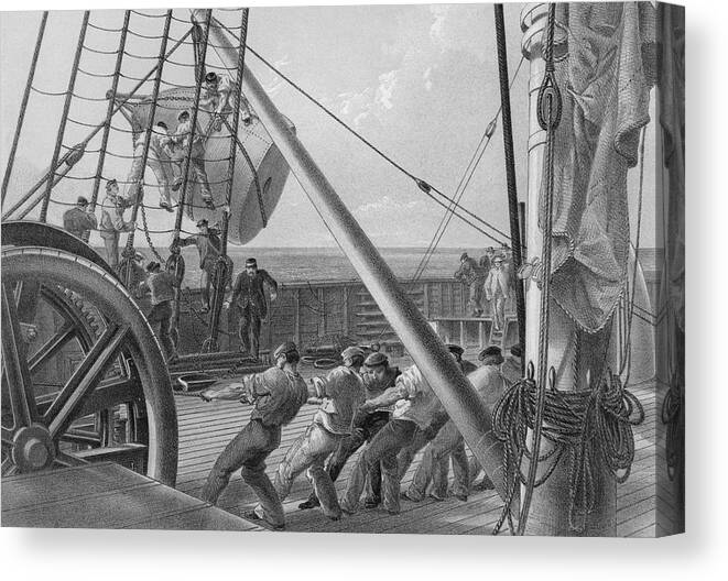 Working Canvas Print featuring the photograph Atlantic Cable Laying #3 by Kean Collection